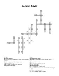 London Trivia crossword puzzle