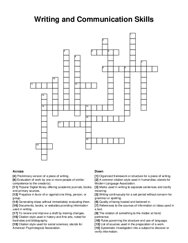 Writing and Communication Skills crossword puzzle