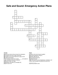 Safe and Sound: Emergency Action Plans crossword puzzle