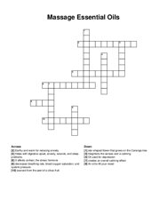 Massage Essential Oils crossword puzzle