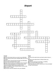 Airport crossword puzzle