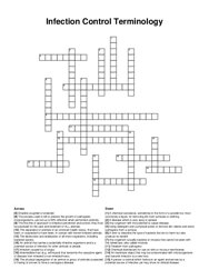 Infection Control Terminology crossword puzzle