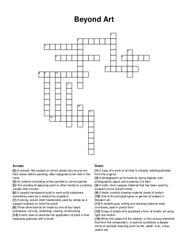 Beyond Art crossword puzzle