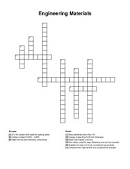 Engineering Materials crossword puzzle