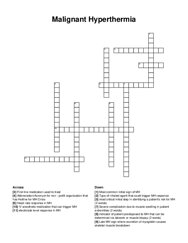 Malignant Hyperthermia crossword puzzle