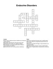 Endocrine Disorders crossword puzzle