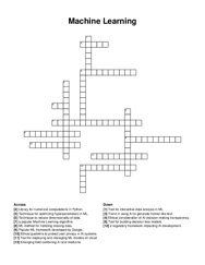 Machine Learning crossword puzzle