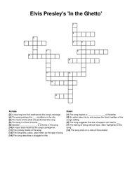 Elvis Presleys In the Ghetto crossword puzzle