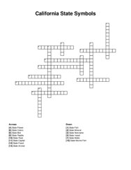 California State Symbols crossword puzzle