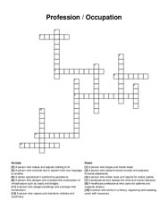 Profession / Occupation crossword puzzle