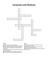 Computers and Hardware crossword puzzle