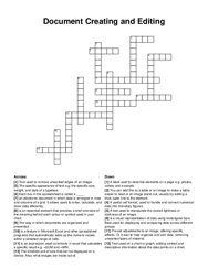 Document Creating and Editing crossword puzzle