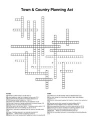 Town & Country Planning Act crossword puzzle