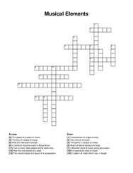 Musical Elements crossword puzzle