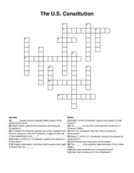 The U.S. Constitution crossword puzzle