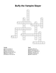 Buffy the Vampire Slayer crossword puzzle