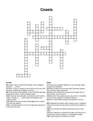 Coasts crossword puzzle