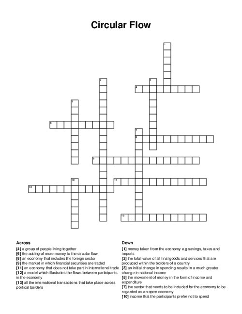 Circular Flow Crossword Puzzle