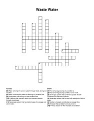 Waste Water crossword puzzle