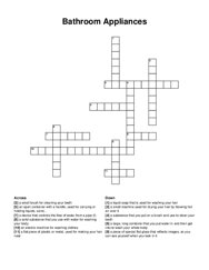 Bathroom Appliances crossword puzzle