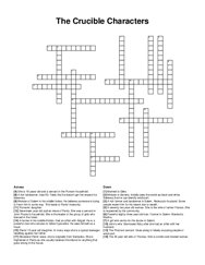 The Crucible Characters crossword puzzle