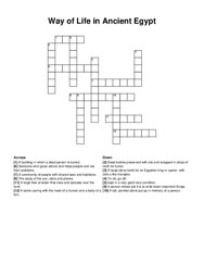 Way of Life in Ancient Egypt crossword puzzle