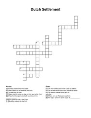 Dutch Settlement crossword puzzle