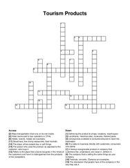 Tourism Products crossword puzzle