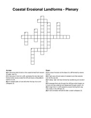 Coastal Erosional Landforms - Plenary crossword puzzle