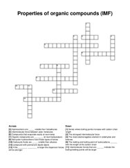 Properties of organic compounds (IMF) crossword puzzle