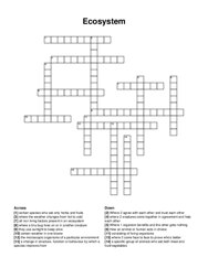 Ecosystem crossword puzzle