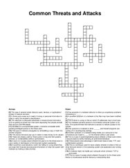 Common Threats and Attacks crossword puzzle