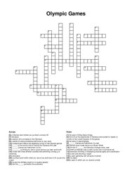 Olympic Games crossword puzzle