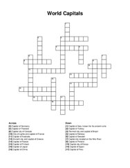 World Capitals crossword puzzle