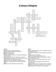 Culinary Delights crossword puzzle