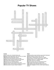 Popular TV Shows crossword puzzle