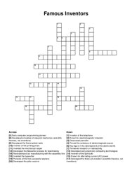 Famous Inventors crossword puzzle