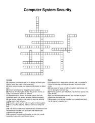 Computer System Security crossword puzzle