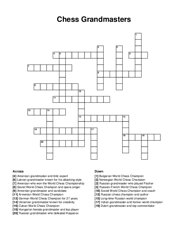 Chess Grandmasters crossword puzzle