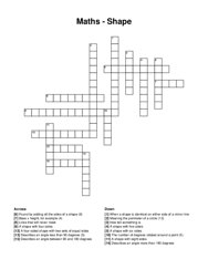 Maths - Shape crossword puzzle