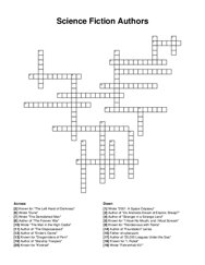 Science Fiction Authors crossword puzzle