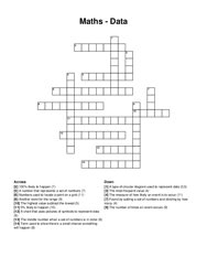 Maths - Data crossword puzzle