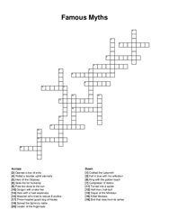 Famous Myths crossword puzzle