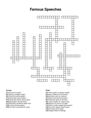 Famous Speeches crossword puzzle