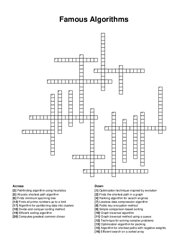 Famous Algorithms crossword puzzle