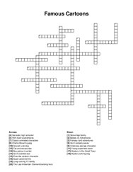 Famous Cartoons crossword puzzle