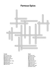 Famous Epics crossword puzzle