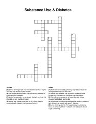 Substance Use & Diabetes crossword puzzle