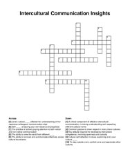 Intercultural Communication Insights crossword puzzle