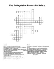 Fire Extinguisher Protocol & Safety crossword puzzle